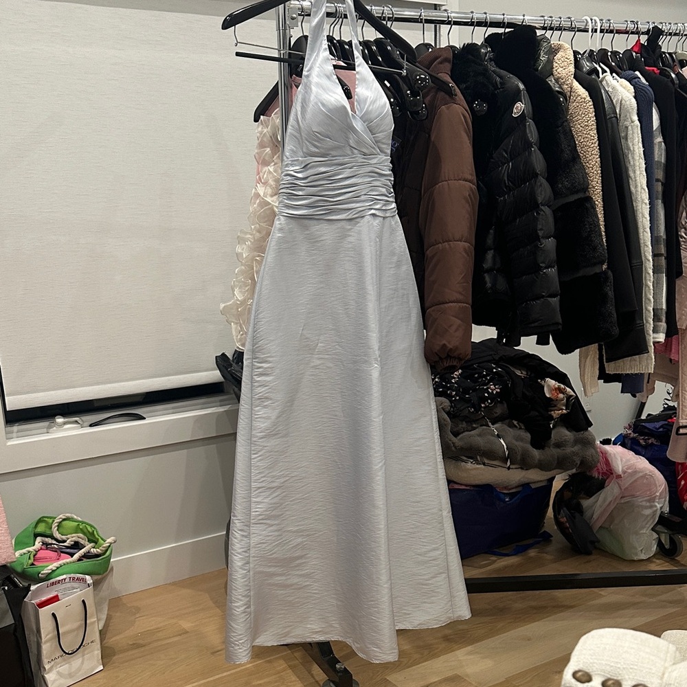 Elegant White Halter Dress